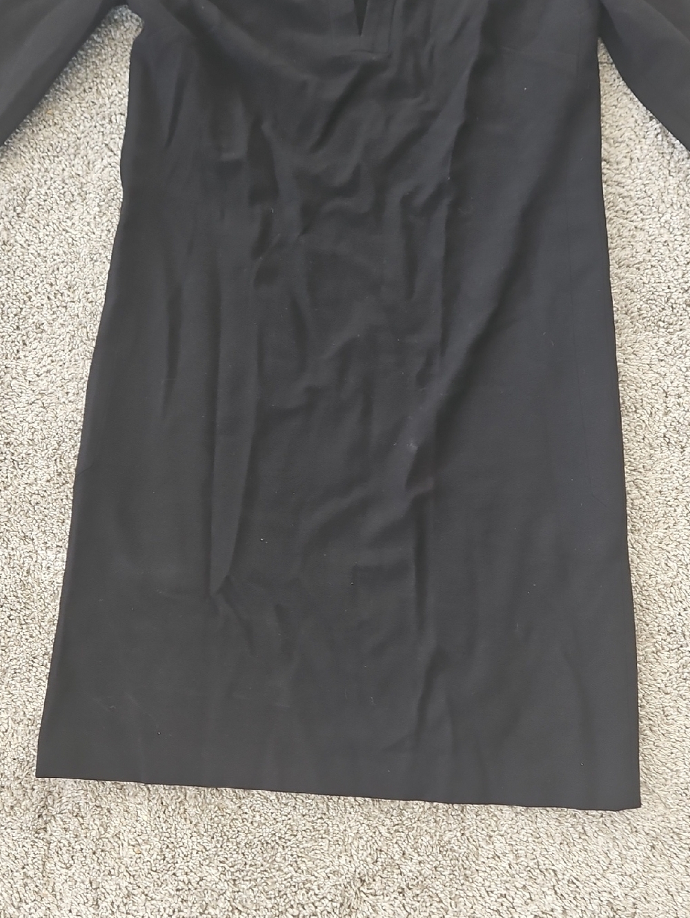 Gucci Black Long-Sleeve Shift Dress with Gold Shoulder Buttons Minimalist S - Picture 3 of 10